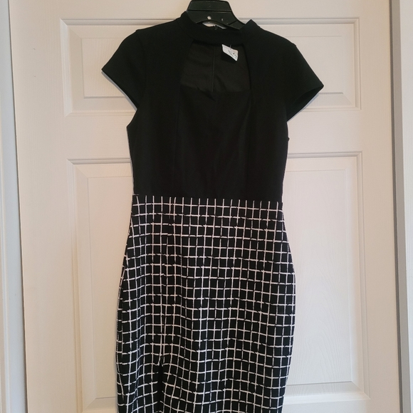 Womens Black and White Dress - Picture 2 of 12